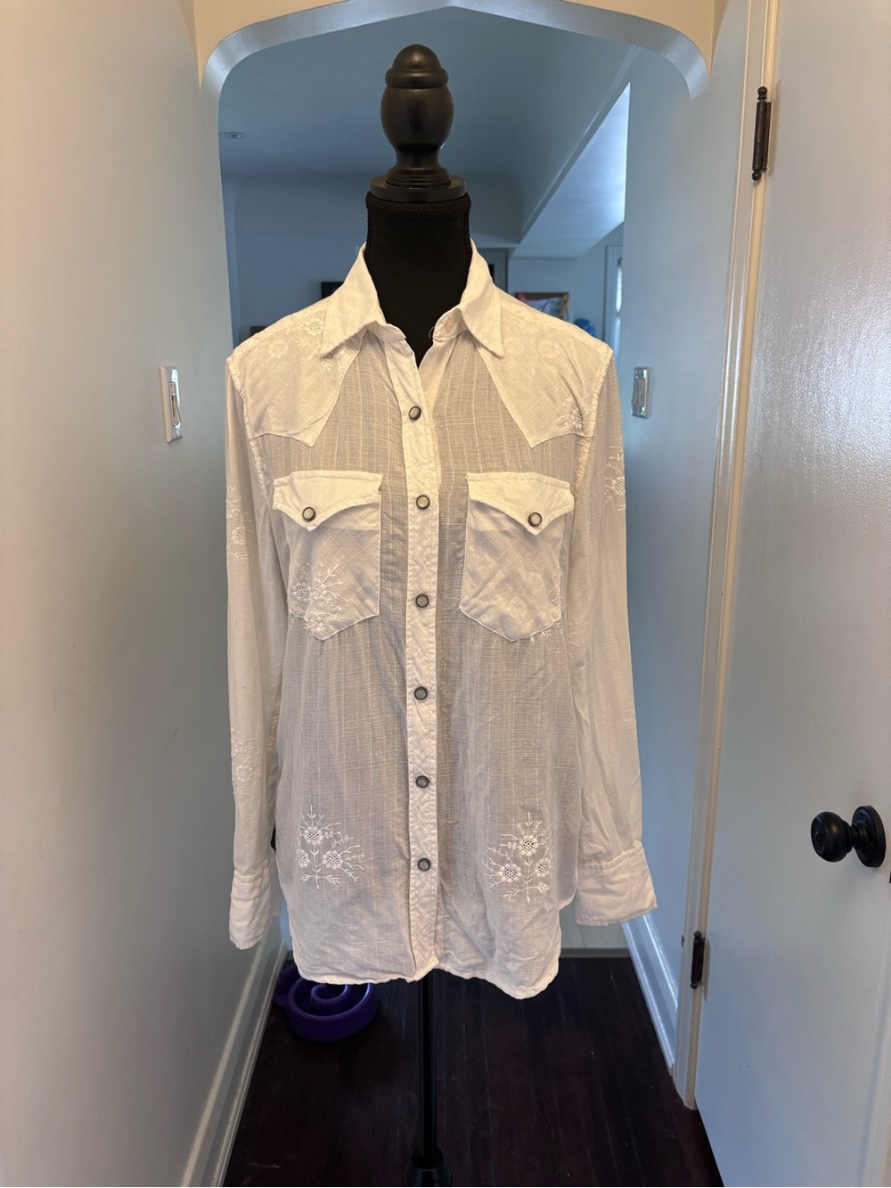 Denim & Supply Ralph Lauren White Embroidered Button-Front Blouse